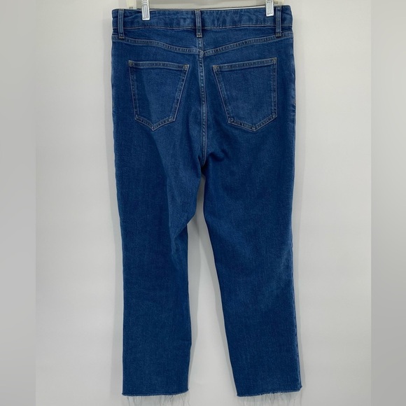 Boden Straight leg Button Fly Jeans Raw Hem size 8 - Picture 3 of 11